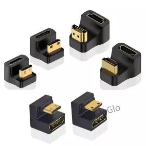 8K UHD U 모양 180도 HDMI 호환 2.1 어댑터 모니터 HDTV 태블릿 캠코더 노트북용 미니 HD에서 확장기까지