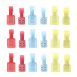 100pcs 스페이드 압착 단자 남성  여성 나일론 전기 배선 커넥터 절연 빨간색 파란색 노란색 케이블