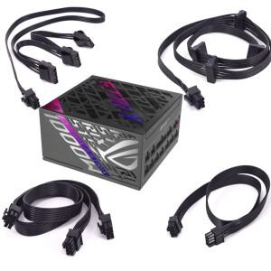 asus 호환 ROG Strix AURA 1200W 850W PSU 6핀 1-4 SATA 4핀 Molex PCIe 8핀 - 6+2핀 GPU 전원 공급 케이블