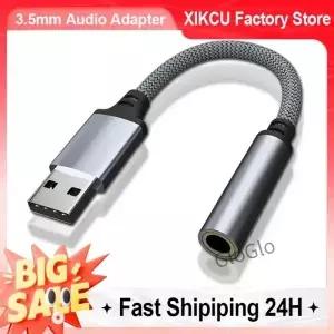 3.5mm 잭 여성 USB 외부 사운드 카드 오디오 어댑터 헤드폰 마이크 PC 노트북 케이블