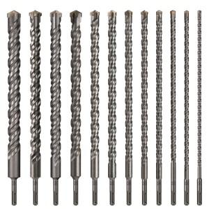 1Pc 콘크리트 SDS 플러스 8-30mm 비트 크로스 커터 헤드 더블 오거 해머 400mm 벽  블록 전기