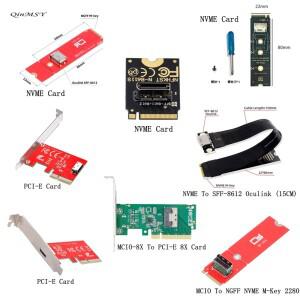 PCI-E 3.0 M.2 M 키-Oculink SFF-8612 PCIe Nvme SSD 2260 2280용 호스트 어댑터