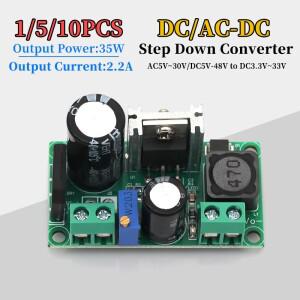 AC/DC-DC 벅 스텝 다운 컨버터 모듈 LM2596HV 3v 3.3V 5V 6V 9V 12V 24V DC 5V-50V 조정 가능 3A 전원 공급