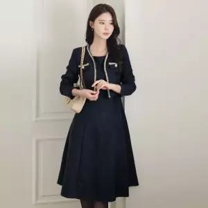 시크라인 ~XXL까지 만하임 크롭 자켓 레이어드 트위드 원피스 겨울 플레어 하객룩 오피스룩 격식룩 데이트