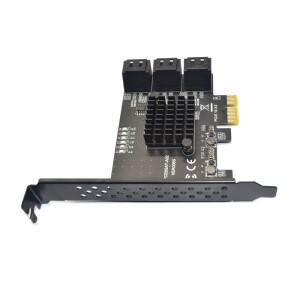 6포트 ASM1166 칩 PCIE-SATA 카드 PCI Express 확장 SATA 3 x1 컨트롤러 멀티플라이어 (2.5인치 하드 디스