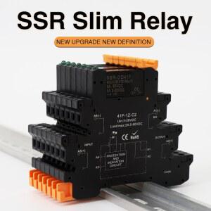 도르래 DC 제어 AC 슬림 인터페이스 솔리드 스테이트 릴레이 모듈 DIN SSR 41F 1Z C2 C4 레일