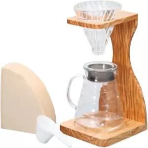 하리오 V60 올리브 우드 푸어 오버 스탠드 세트