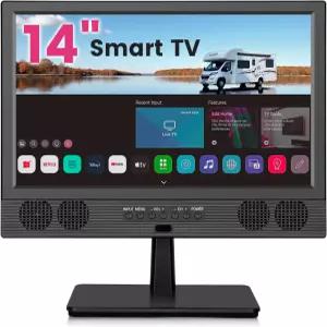 14인치 소형 스마트 TV HD LED APP가 내장된 휴대용 디지털 ATSC 튜너 HDMI/USB/AV 입력 주방 침실 RV