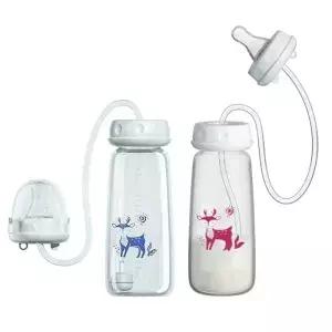 본블 6개월 이상 8 240ml 핸즈프리 PP 젖병 튜브형 배앓이 방지 수유 시스템 BPA