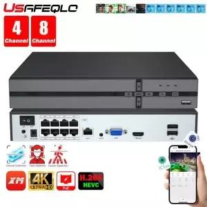 얼굴 감지 H.265 8chx4K 4ch/8ch PoE 네트워크 비디오 감시 NVR 4/8채널 HD 8MP IP 카메라용