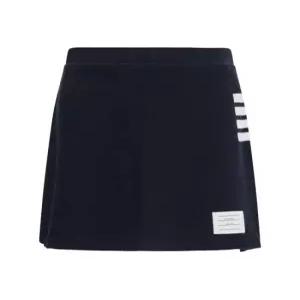 26SS 톰브라운 텍스처드 피케 4바 박스 플리츠 미니 스커트 FJK146A J0248 415 NAVY DOM