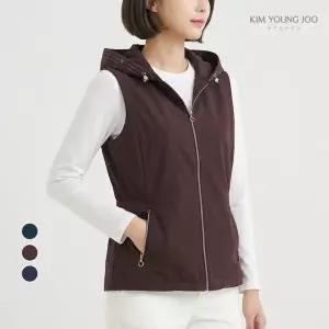김영주스포츠 여성 데일리 후드 집업 조끼 KRWV66027 골프 등산 데일리 가을 방풍 베스트