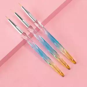 네일아트 블루엔그린 아크릴 세필 붓 브러쉬 3종 세트 네일붓 젤네일 yhD9ADE