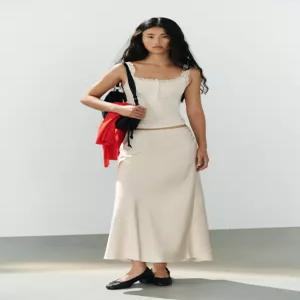 ZARA 자라 새틴 미디 스커트 - 아이스 8338/537/805