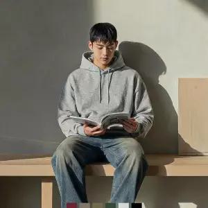 [GF어패럴]무지 오버핏 후드티 데일리 캐주얼코디 (52897335)