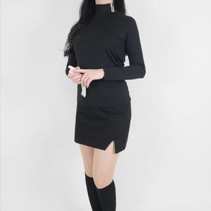 여성 골프웨어 이너웨어 티셔츠 기능성 두줄라인 스판 기모 반목 반폴라 긴팔 가을 겨울 골프복