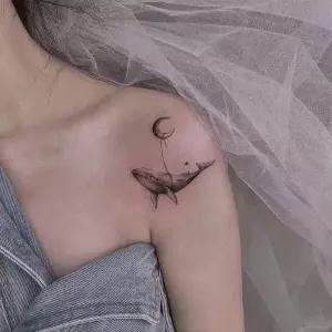 빈티지 동물 고래 토끼 타투 스티커 인스턴트 헤나 문신 판박이 대형 도안 이레즈미 수채화