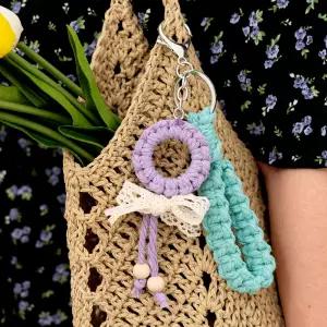 mi 민화샵 마크라메 리스 키링 DIY (2종 택1) 약 6x10cm 가방 및 파우치 활용 뜻깊은 선물 감성 소품