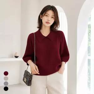 [커스텀에이블] 카라 벌룬7부 니트_T2510KN656C