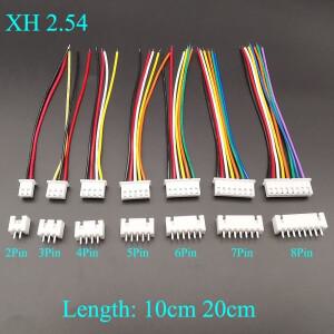 5세트 XH 2.54 JST 피치 2/3/4/5/6/7/8Pin 와이어 케이블 커넥터 남성 여성 플러그 소켓 10cm 길이 26AWG