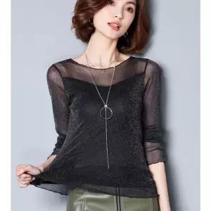 글리터 펄 라틴댄스 라인댄스 티셔츠 댄스복 긴팔 슬림핏 댄스복 스포츠댄스 여성 티셔츠 로미홀리 반짝이