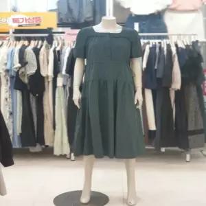 여성 스퀘어넥 지지미 반팔 원피스 OC5OPT2