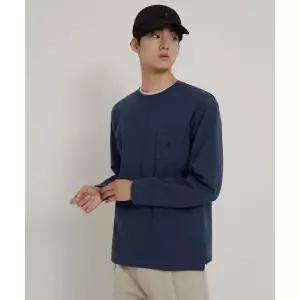 빈폴 멘 멜란지 포켓 로고 티셔츠 네이비 BC6241C62R
