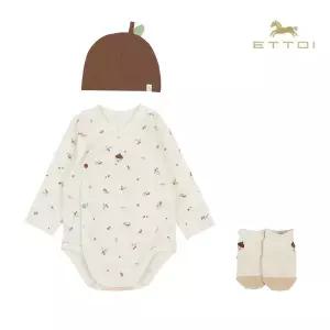 [롯데백화점]에뜨와 포코배내수트모자&양말SET 07T517906/임신,출산,신생아,조카선물,배냇저고리