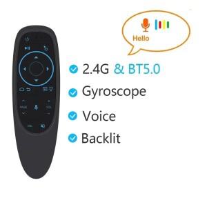 G10S PRO BT 음성 원격 제어 2.4G(BT5.0 포함) 무선 마우스 자이로스코프 안드로이드 박스용 스마트 백라이