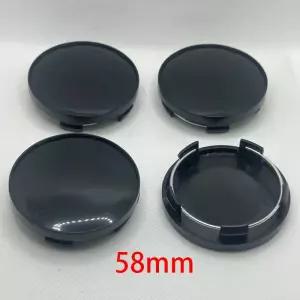휠캡 4개대 58mm 차량용 휠 센터 캡 림 Hubcap 커버 블랙 실버 ABS 방진