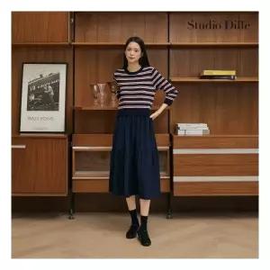 스튜디오디페 26FW 7부 스트라이프 원피스