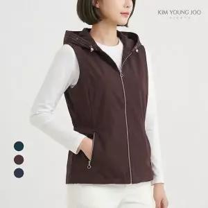 김영주스포츠 여성 데일리 후드 집업 조끼 KRWV66027 골프 등산 데일리 가을 방풍 베스트