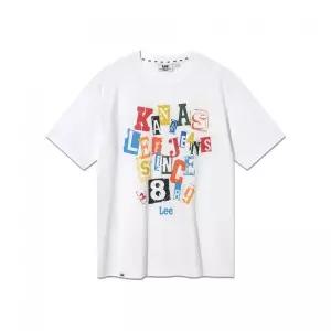 매장정품 LEE 리 레터 콜라쥬 반팔 티셔츠 화이트 LE2602ST12WH 1967065