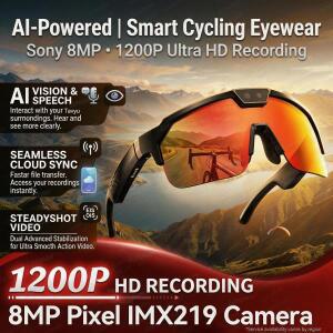 2026년형 AI 스마트 안경 1200P 카메라 4K 흔들림 방지 사이클링 방풍 고글 AI 음성 번역기 통화 오픈형 오