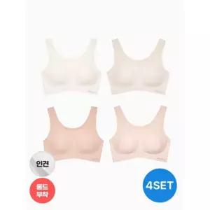 크로커다일 이너웨어 라이크라 인견쉘론 U넥 심리스 브라 4종세트 452404