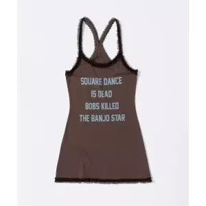 SCULPTOR Acid Farm Mini Dress Mocha