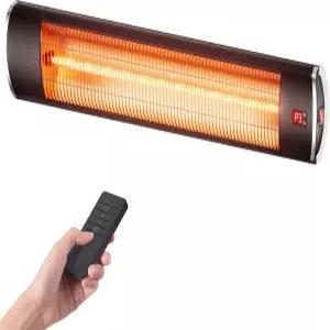 야외용 벽걸이 전기 1500W 적외선 3단계 온도 조절 24시간 타이머 1초 가열 탄소 섬유 튜브 벽 히터 뒷마당