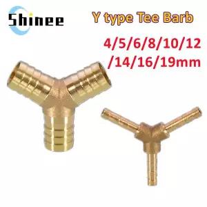 1PC 황동 바브 파이프 피팅 Y 형 3 웨이 티 커넥터 4mm 5mm 6mm 8mm 10/12/14/16/19/25mm 호스 구리 파고다
