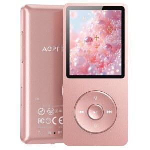 AGPTEK A02PL 64GB MP3 플레이어 65시간 재생 가능 로즈 골드 색상 | 블루투스 미지원 무손실 사운드 최대 128GB 지원