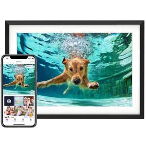 EUPHRO 10.1'' 디지털 사진 액자 32GB 저장 공간 1280X800 IPS 터치 스크린 무료 앱으로 사진/동영상 공유 및 축하 메시지 전송