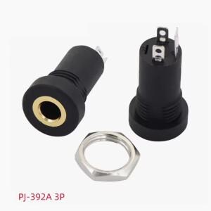 1510개 PJ392A 3.5MM 오디오 잭 소켓 스테레오 3극 납땜 패널 마운트 너트 커넥터 헤드폰 암