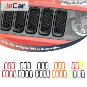 JeCar 자동차 전면 그릴 링 커버 장식 ABS 레이싱 스티커 Jeep Renegade 2016 외부 액세서리