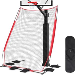 Gemscream 농구 리바운더 리턴 시스템 방어용 네트 6.4 x 10 ft 스포츠 디펜더 캐처 가드 및 백스톱 슈팅