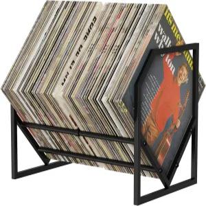 PAPAGIFTREE 비닐 레코드 보관 랙 홀더 100 Lps 앨범 디스플레이 선반으로서의 및 강화 디자인 금속 정리기