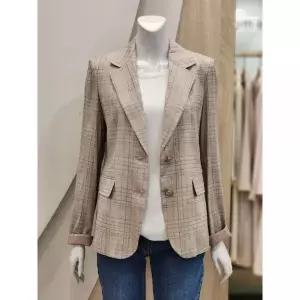 한정수량 더아이잗 롤업 슬리브 린넨 체크 재킷 IN4M0JK86 2856307