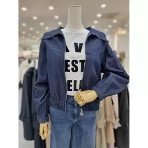 한정수량 [더아이잗] 린넨 셔링 블루종 데님 점퍼 IR3A0JP021 2856181