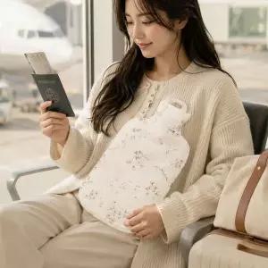 [파쉬]보온물주머니 2L+지퍼형 잔꽃자수 면커버