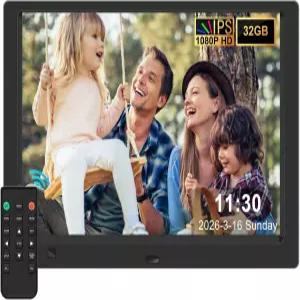 KECAG 10.1인치 1080P IPS 디지털 액자 WiFi나 앱 불필요 플러그 앤 플레이 설정 사진·비디오·음악 재생