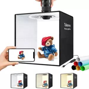 120개의 LED 3000-5700K 조절 가능한 12 x12 포토 스튜디오 라이트 박스 사진 부스 6가지 색상의 배경 조광