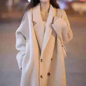 뽀뇨3 여성 롱 울 코트 봄 루즈핏 더블버튼 아우터